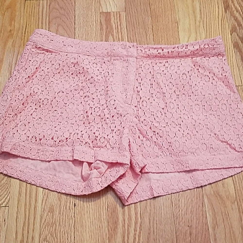 Pink crochet shorts
